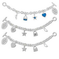 Custom Charm Bracelet with Blank, Colored/Engraved Charms (Domestic Production)
